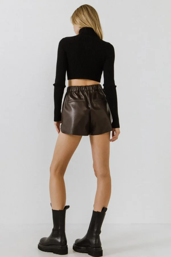 GREY LAB Sweaters & Knits*- Cropped Long Sleeve Sweater BLACK