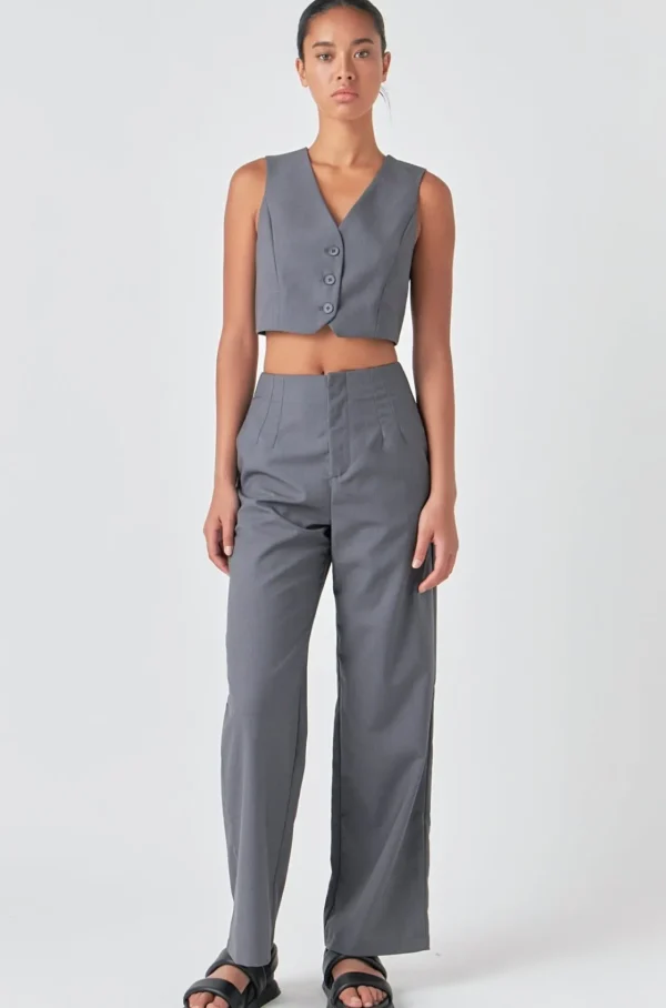 GREY LAB Matching Sets | Tops*- Cropped Vest HEATHERGREY