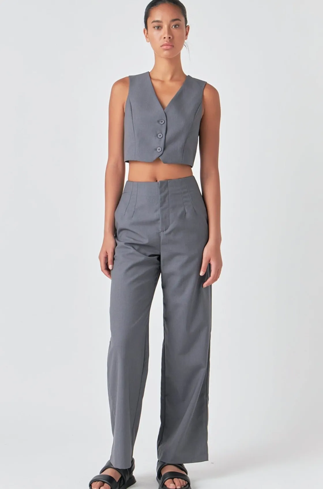 grey_lab__cropped_vest_0.webp GREY LAB Matching Sets | Tops*- Cropped Vest HEATHERGREY