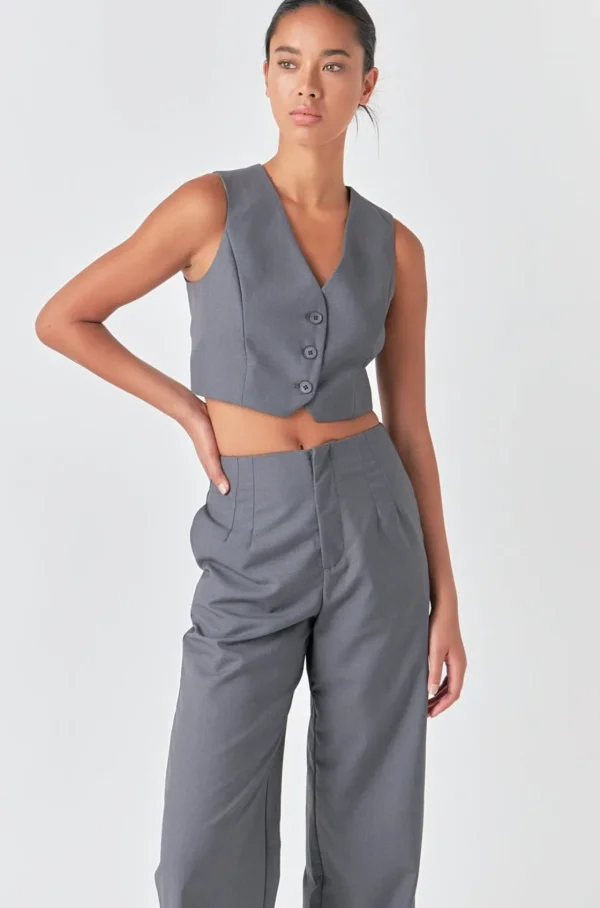 GREY LAB Matching Sets | Tops*- Cropped Vest HEATHERGREY