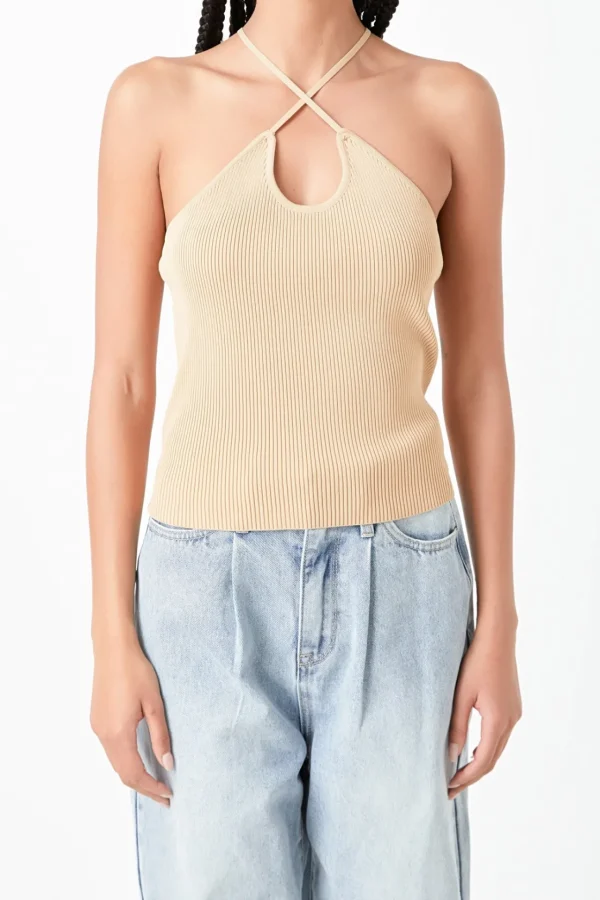 GREY LAB Sweaters & Knits | Tops*- Crossover Skinny Rib Knit Top