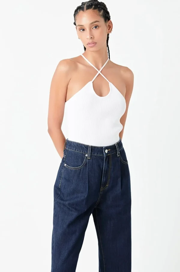 GREY LAB Sweaters & Knits | Tops*- Crossover Skinny Rib Knit Top