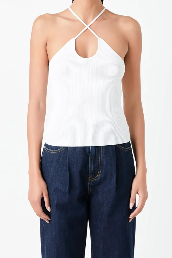 GREY LAB Sweaters & Knits | Tops*- Crossover Skinny Rib Knit Top