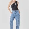 GREY LAB Tops*- Cut Out Asymmetric Bodysuit BLACK