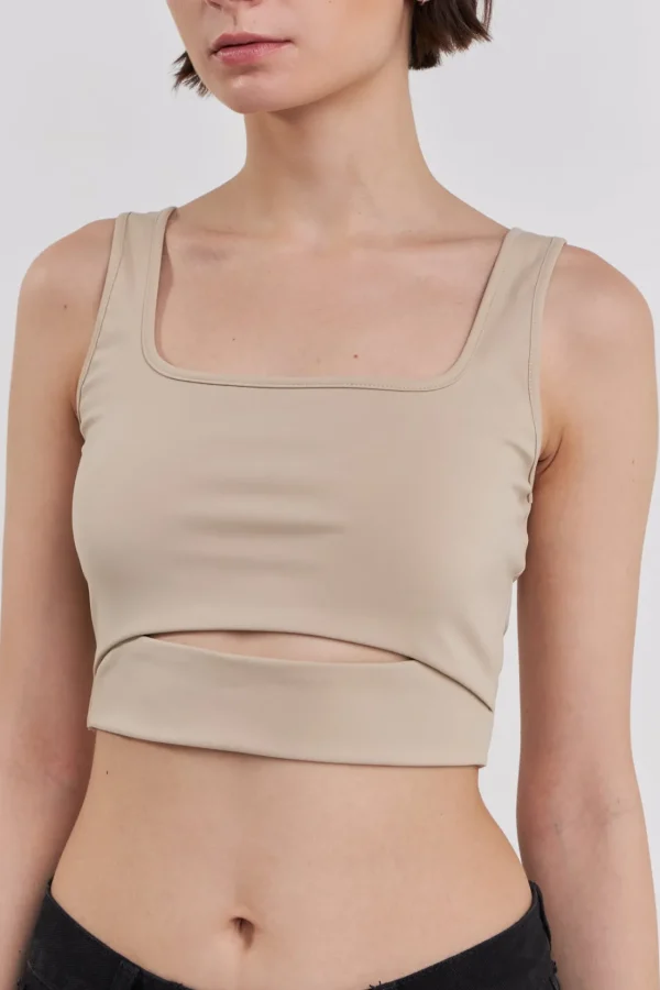 GREY LAB Tops*- Cut-Out Tank Top KHAKI