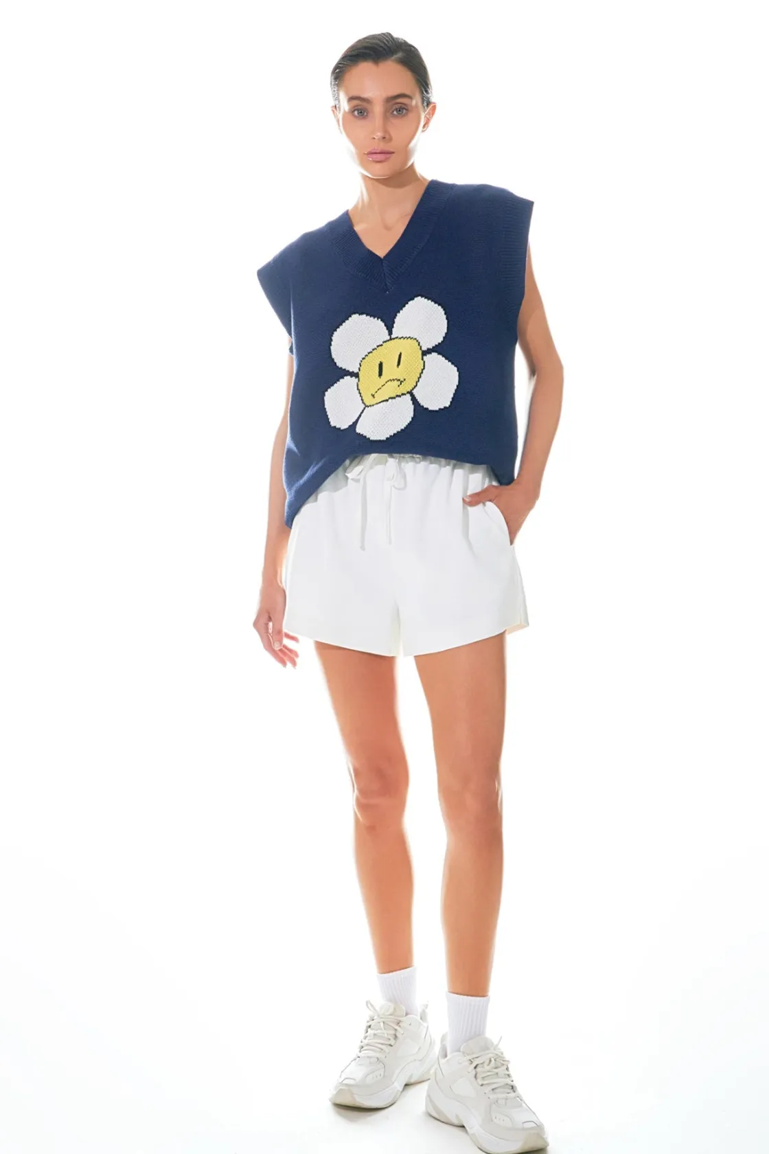 grey_lab__daisy_jacquard__0.webp GREY LAB Sweaters & Knits | Tops*- Daisy Jacquard Knit Sweater Vest NAVY
