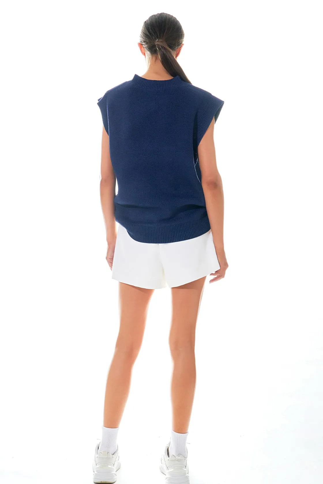grey_lab__daisy_jacquard__3.webp GREY LAB Sweaters & Knits | Tops*- Daisy Jacquard Knit Sweater Vest NAVY