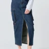 GREY LAB Denim | Skirts*- Denim Cargo Maxi Skirt BLUE