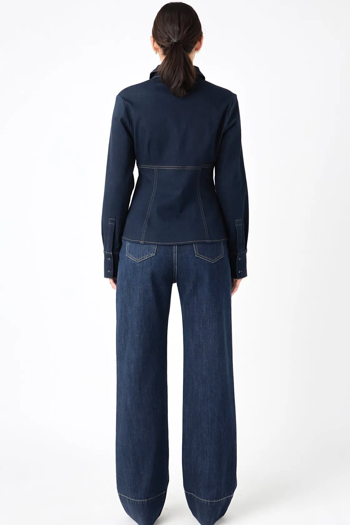 grey_lab__denim_flared_sh_3.webp GREY LAB Denim | Matching Sets*- Denim Flared Shirt NAVY