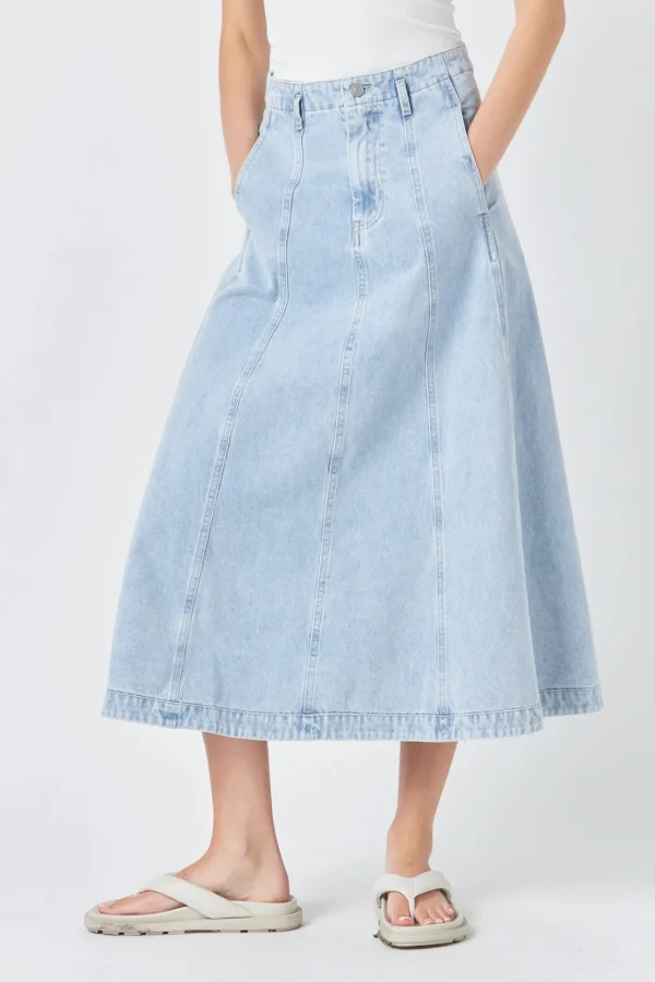 GREY LAB Denim | Skirts*- Denim Maxi Skirt LIGHTDENIM