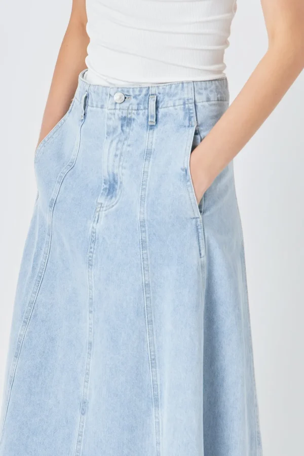 GREY LAB Denim | Skirts*- Denim Maxi Skirt LIGHTDENIM