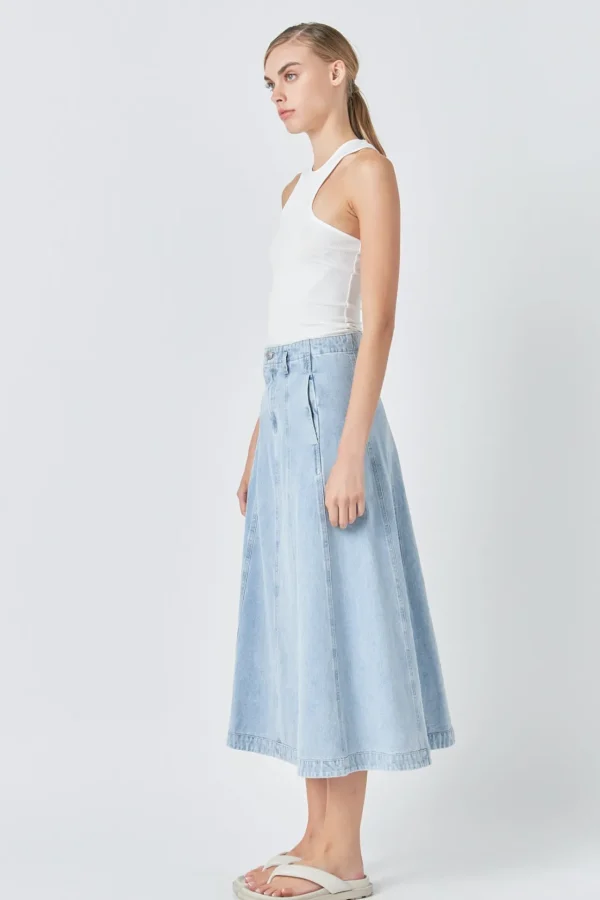 GREY LAB Denim | Skirts*- Denim Maxi Skirt LIGHTDENIM
