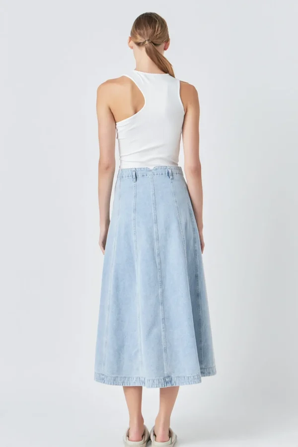 GREY LAB Denim | Skirts*- Denim Maxi Skirt LIGHTDENIM