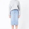 GREY LAB Denim | Skirts*- Denim Midi Skirt BLUE
