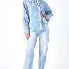 GREY LAB Denim | Shirts & Blouses*- Denim Shirt with Tie BLUE