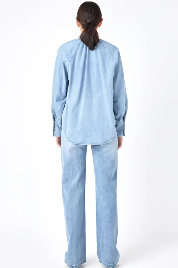 GREY LAB Denim | Shirts & Blouses*- Denim Shirt with Tie BLUE