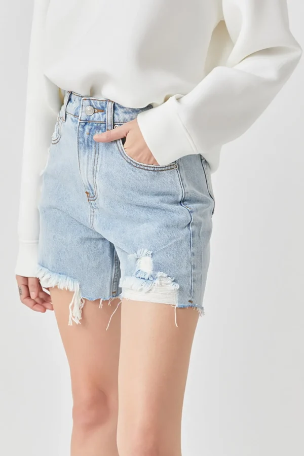 GREY LAB Denim | Shorts & Skorts*- Destroyed Hem Denim Shorts