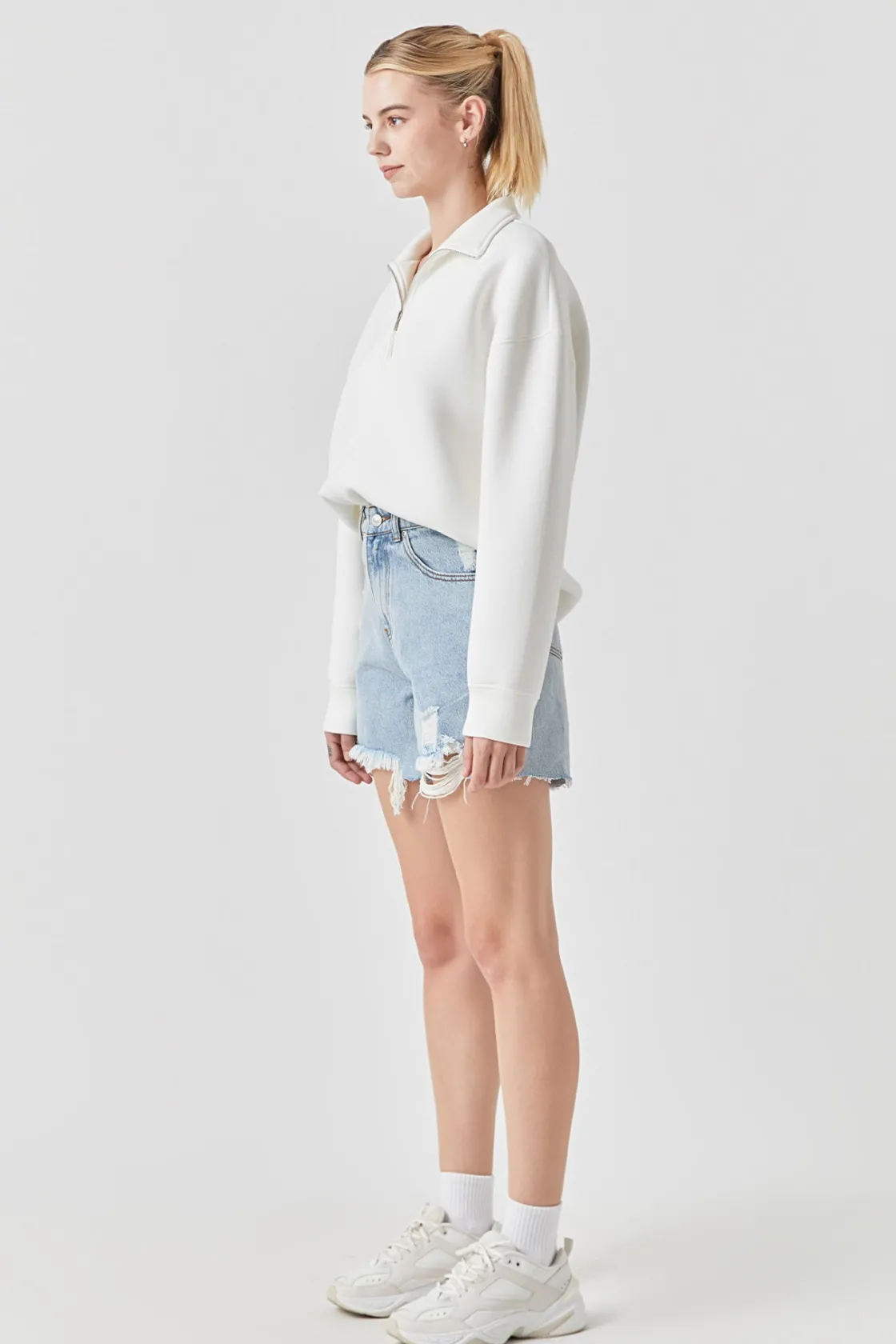 grey_lab__destroyed_hem_d_2.webp GREY LAB Denim | Shorts & Skorts*- Destroyed Hem Denim Shorts