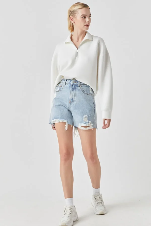 GREY LAB Denim | Shorts & Skorts*- Destroyed Hem Denim Shorts