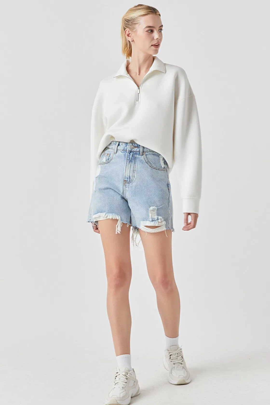 grey_lab__destroyed_hem_d_3.webp GREY LAB Denim | Shorts & Skorts*- Destroyed Hem Denim Shorts