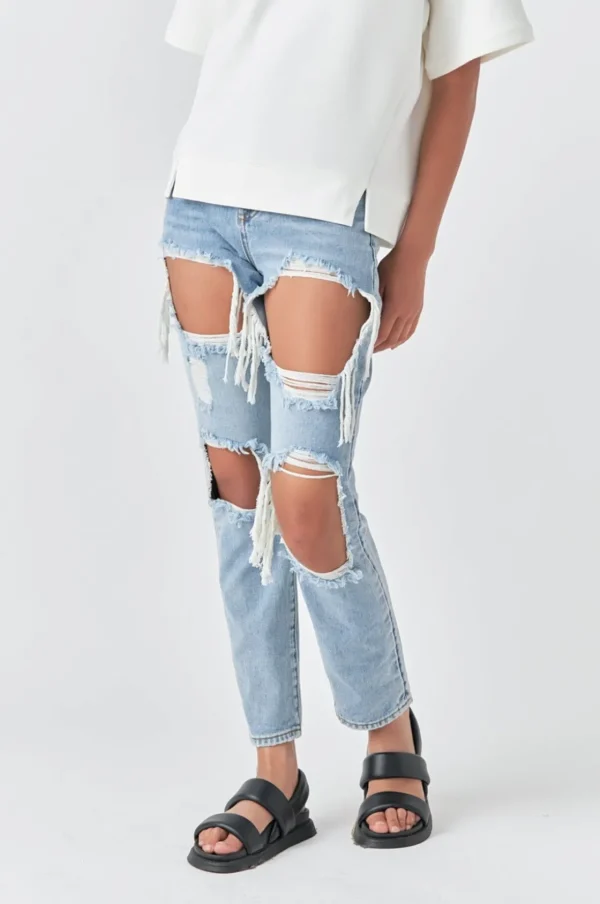 GREY LAB Denim | Tops*- Distressed Denim LIGHTDENIM