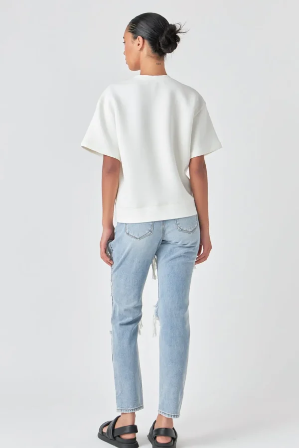 GREY LAB Denim | Tops*- Distressed Denim LIGHTDENIM