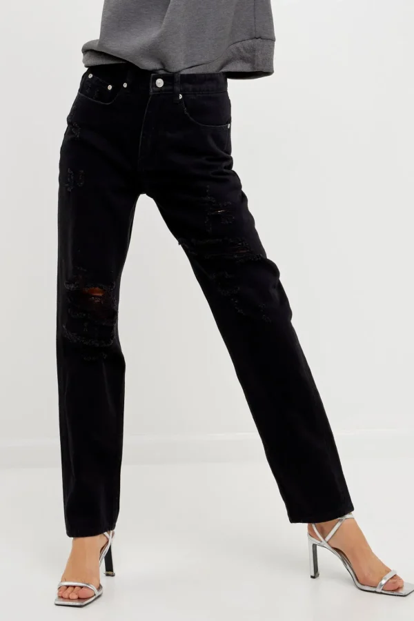 GREY LAB Denim | Tops*- Distressed Straight Leg Jeans