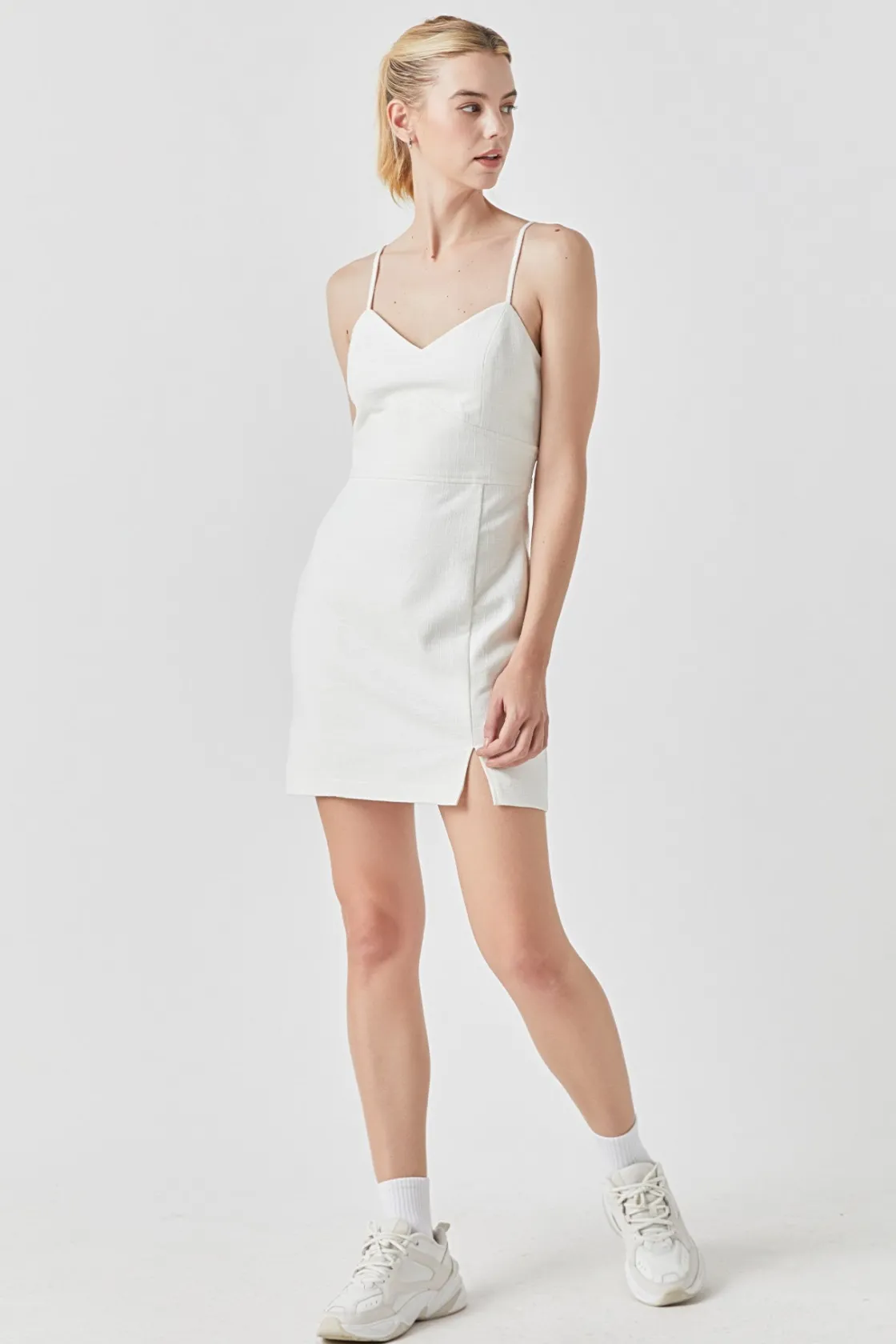 grey_lab__double_elastic__0.webp GREY LAB Tops*- Double Elastic Strap Mini Dress IVORY