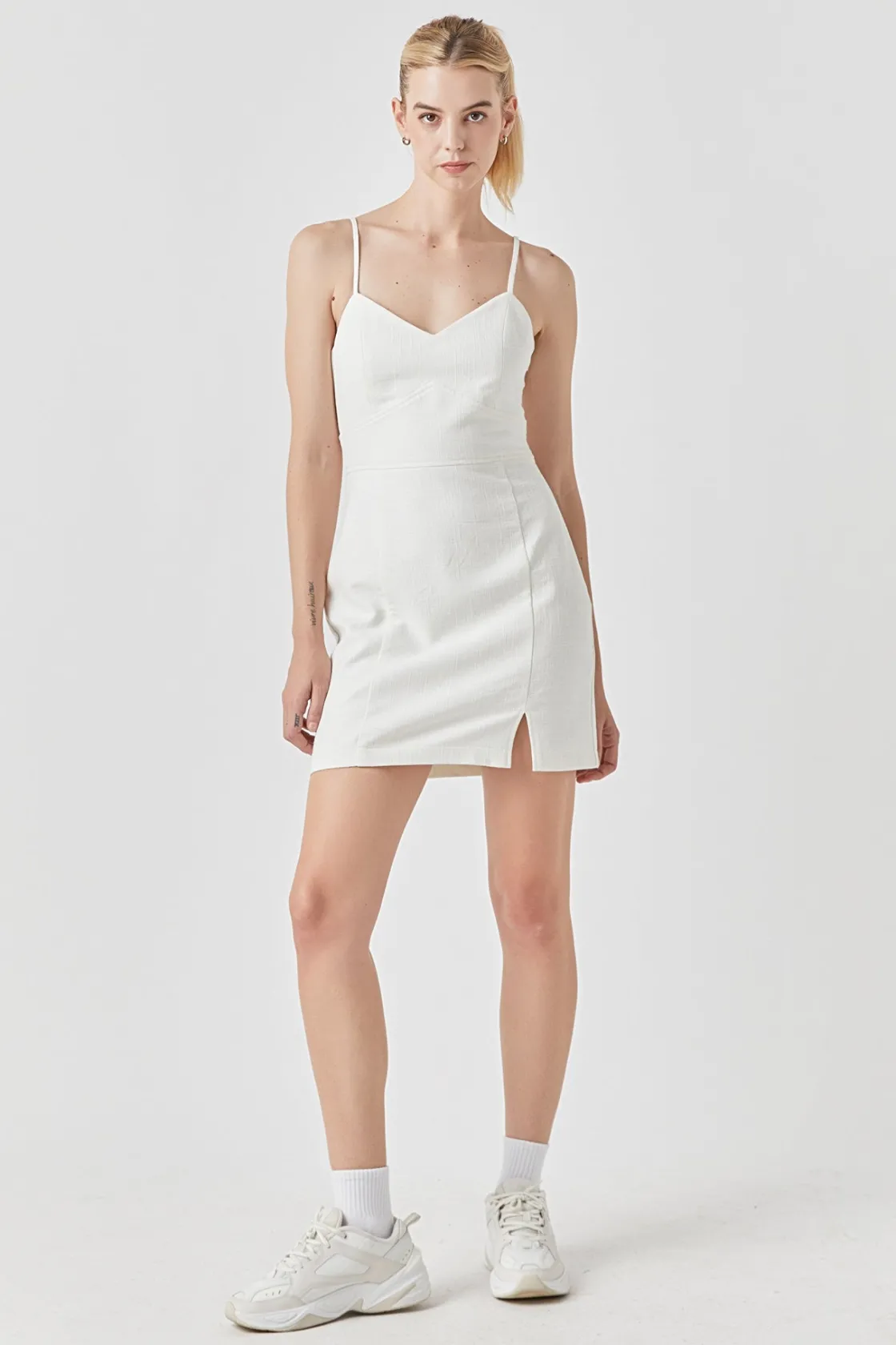 grey_lab__double_elastic__2.webp GREY LAB Tops*- Double Elastic Strap Mini Dress IVORY
