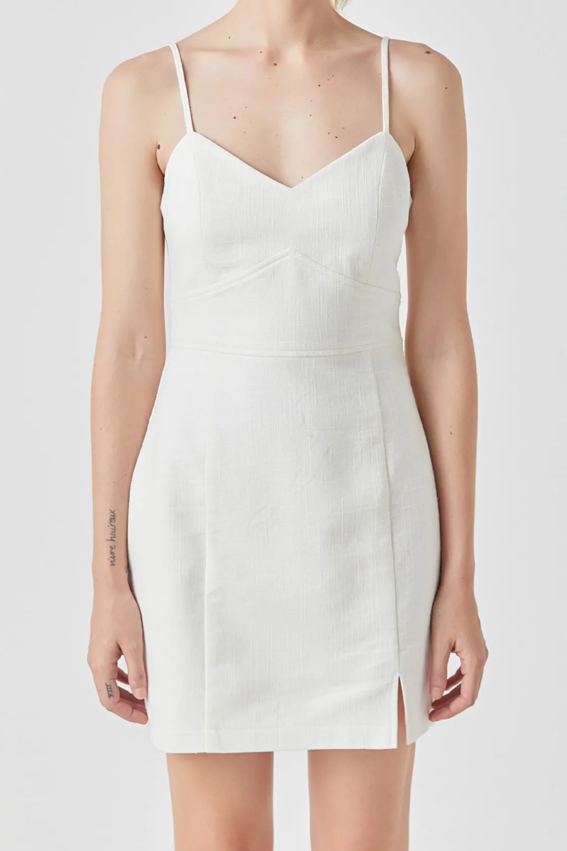 grey_lab__double_elastic__3.webp GREY LAB Tops*- Double Elastic Strap Mini Dress IVORY