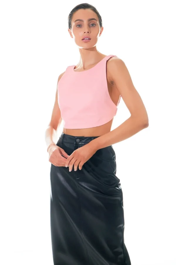 GREY LAB Tops*- Elastic Band Open Back Crop Top