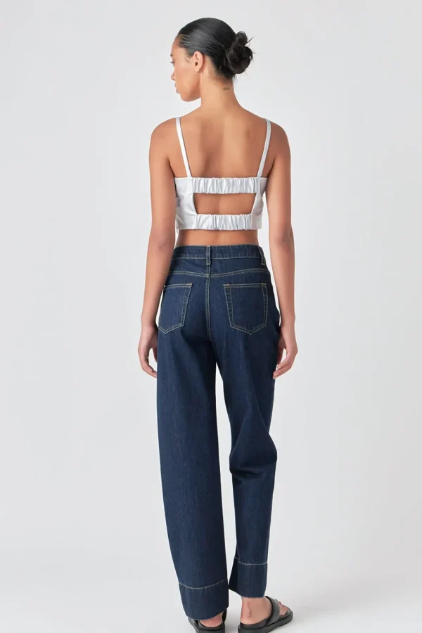 GREY LAB Tops*- Faux Leather Crop Top SILVER