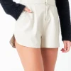 GREY LAB Shorts & Skorts | Tops*- Faux Leather Shorts with Pleated Detail