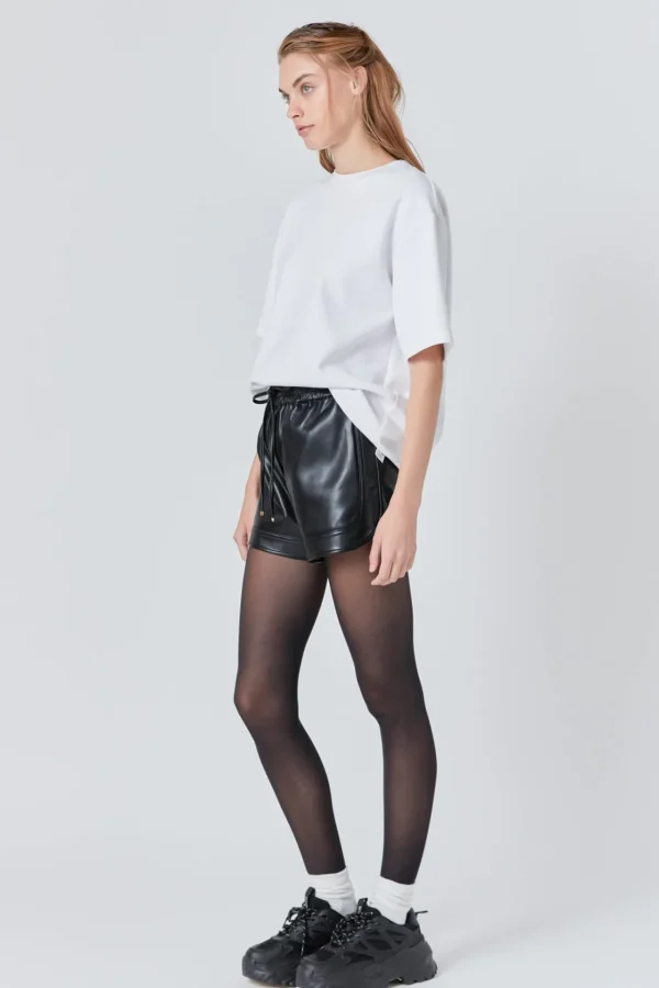 GREY LAB Shorts & Skorts | Tops*- Faux Leather Shorts BLACK