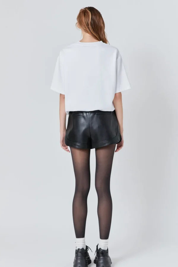 GREY LAB Shorts & Skorts | Tops*- Faux Leather Shorts BLACK