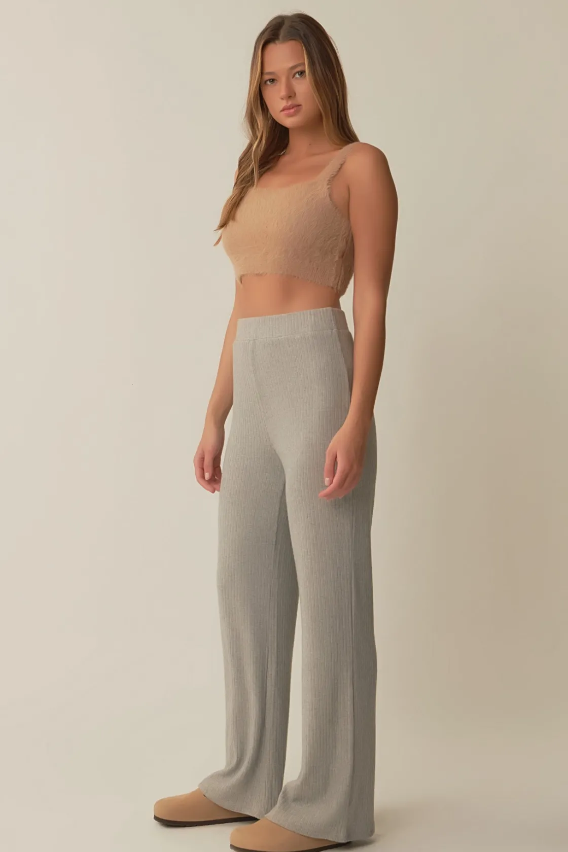 grey_lab__feather_plush_b_2.webp GREY LAB Loungewear | Sweaters & Knits*- Feather Plush Bralette Top BEIGE