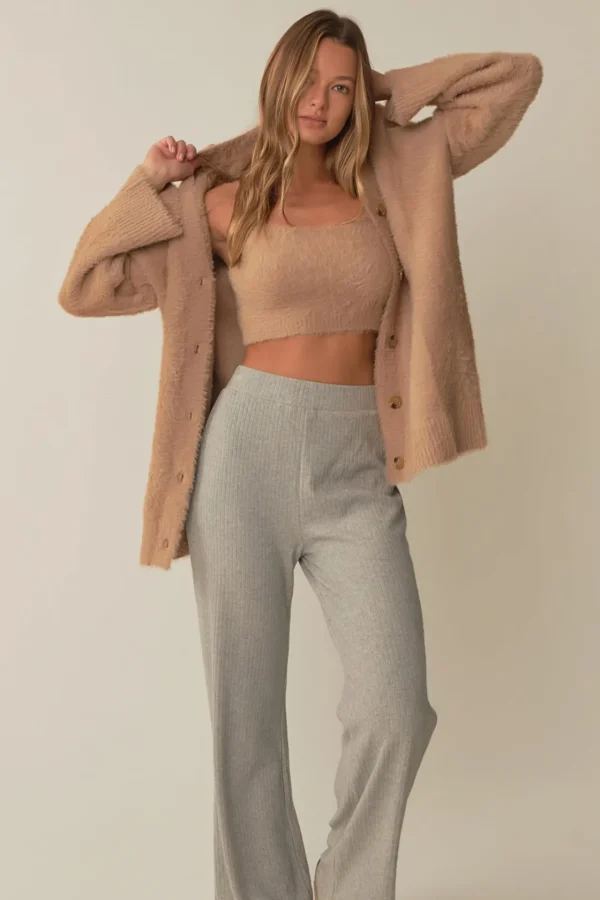 GREY LAB Loungewear | Sweaters & Knits*- Feather Plush Cardigan BEIGE