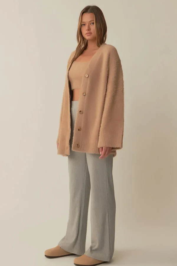 GREY LAB Loungewear | Sweaters & Knits*- Feather Plush Cardigan BEIGE
