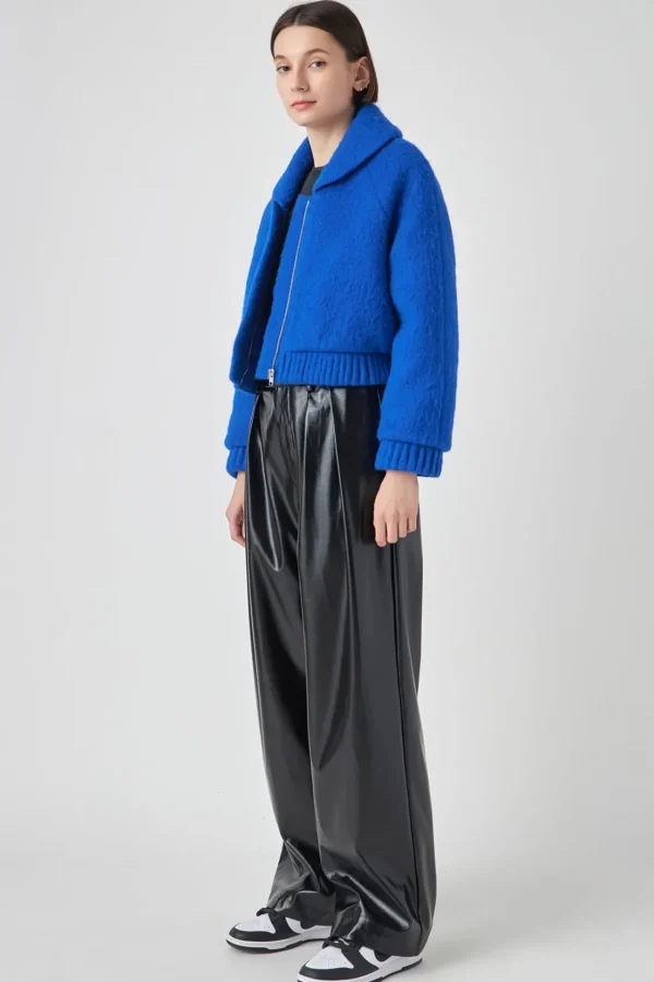 GREY LAB Jackets & Coats | Tops*- Felt Solid Bomber BLUE