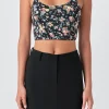 GREY LAB Tops*- Floral Cropped Tank BLACKMULTI