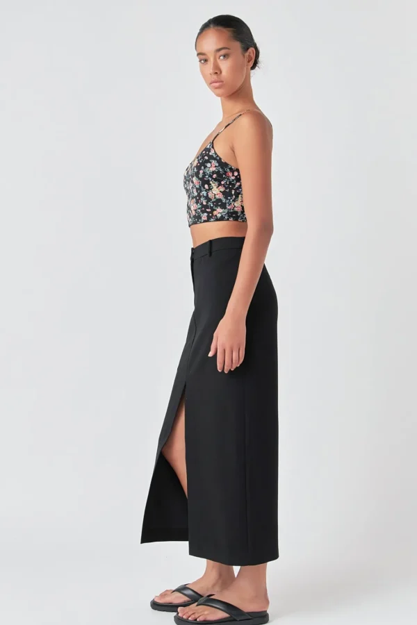 GREY LAB Tops*- Floral Cropped Tank BLACKMULTI