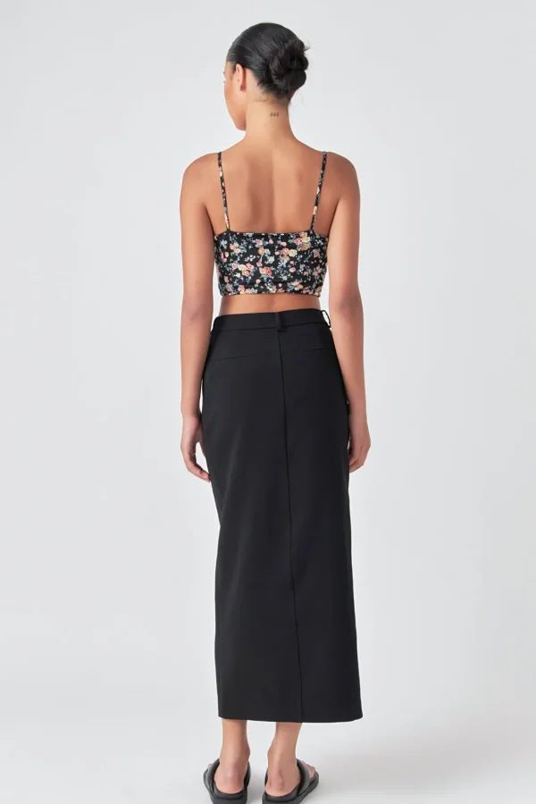 GREY LAB Tops*- Floral Cropped Tank BLACKMULTI