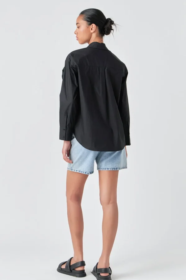 GREY LAB Shirts & Blouses | Tops*- Flower Brooch Shirt BLACK