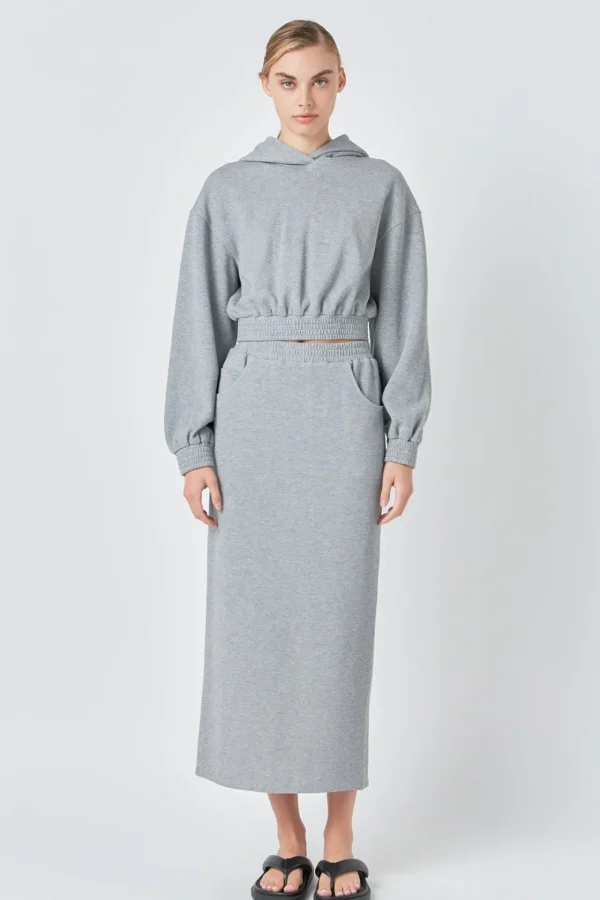 GREY LAB Loungewear | Matching Sets*- French Terry Cropped Hoodie HEATHERGREY