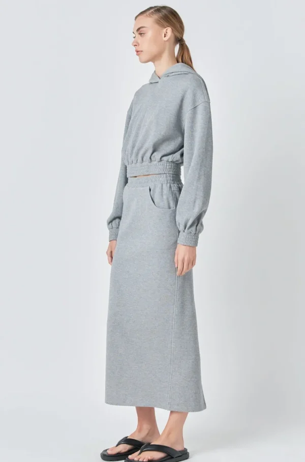 GREY LAB Loungewear | Matching Sets*- French Terry Cropped Hoodie HEATHERGREY