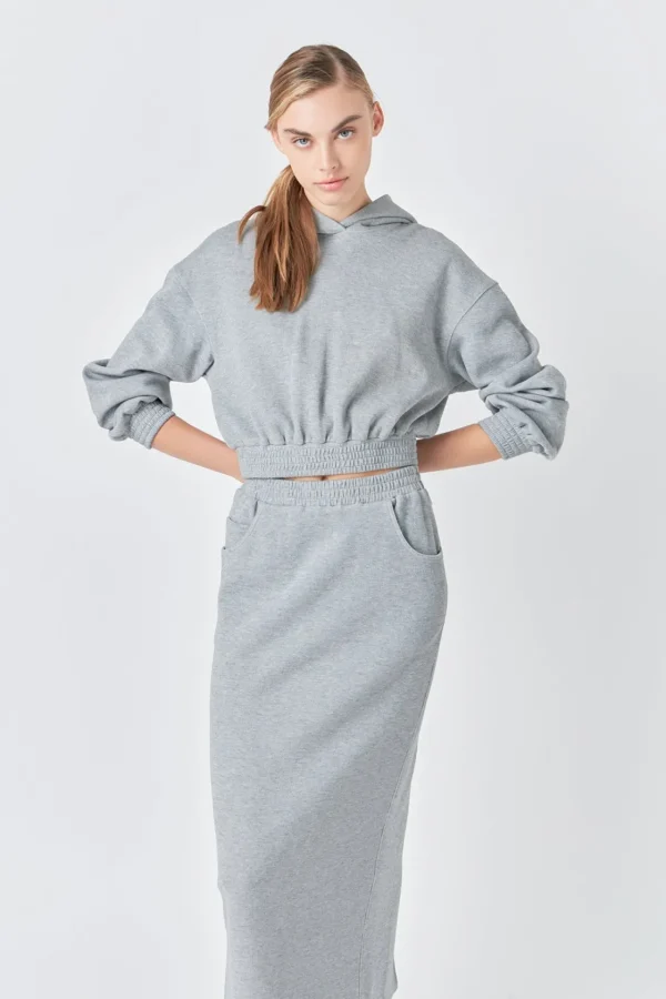 GREY LAB Loungewear | Matching Sets*- French Terry Cropped Hoodie HEATHERGREY