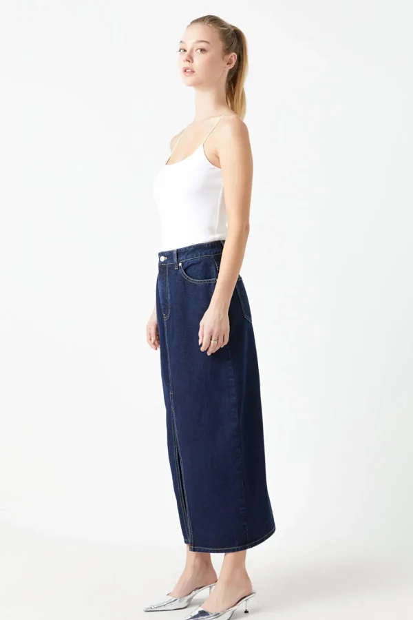 GREY LAB Matching Sets | Skirts*- Front Slit Denim Maxi Skirt