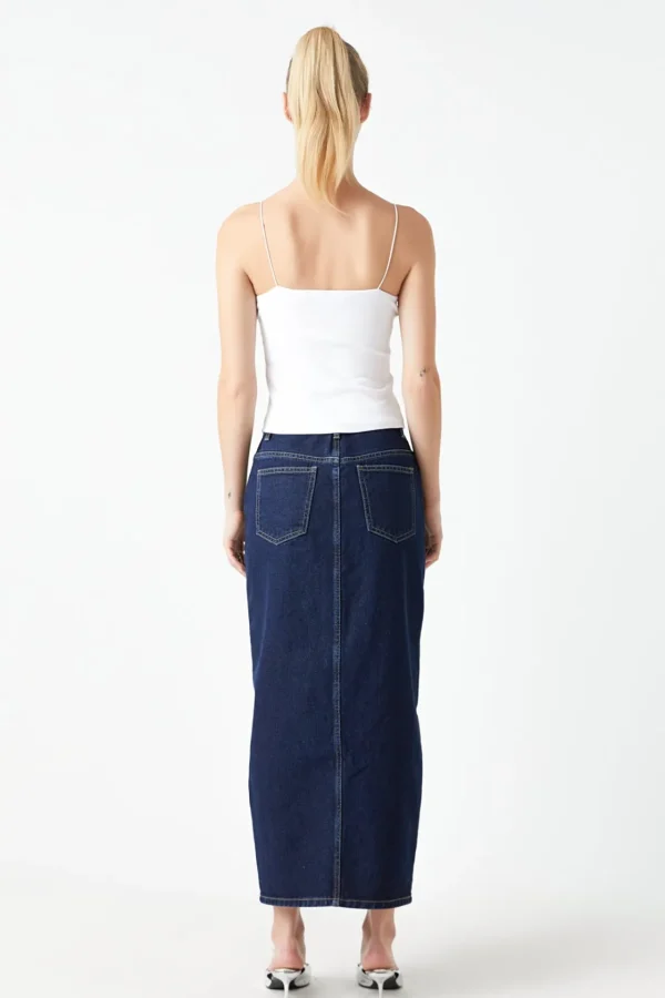 GREY LAB Matching Sets | Skirts*- Front Slit Denim Maxi Skirt