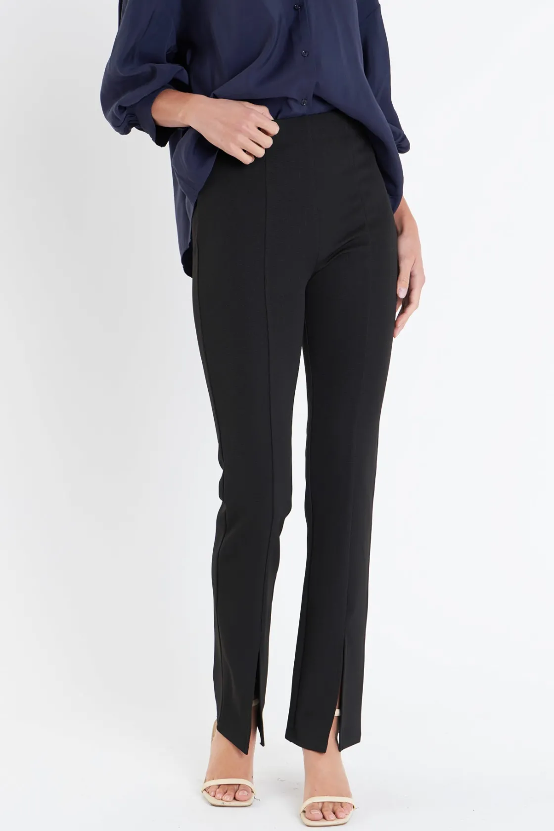 grey_lab__front_slit_flar_0.webp GREY LAB Pants*- Front Slit Flares TAUPE