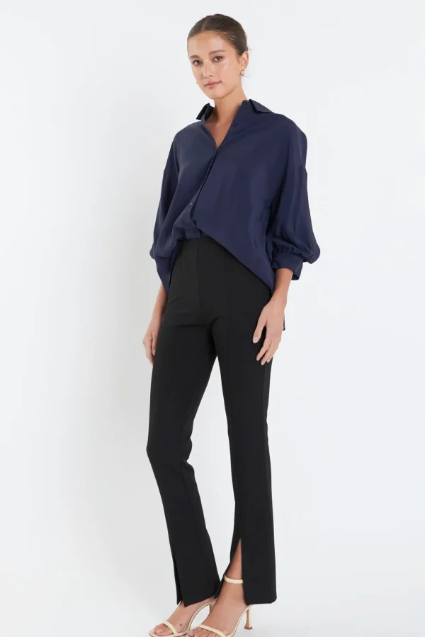 GREY LAB Pants*- Front Slit Flares TAUPE